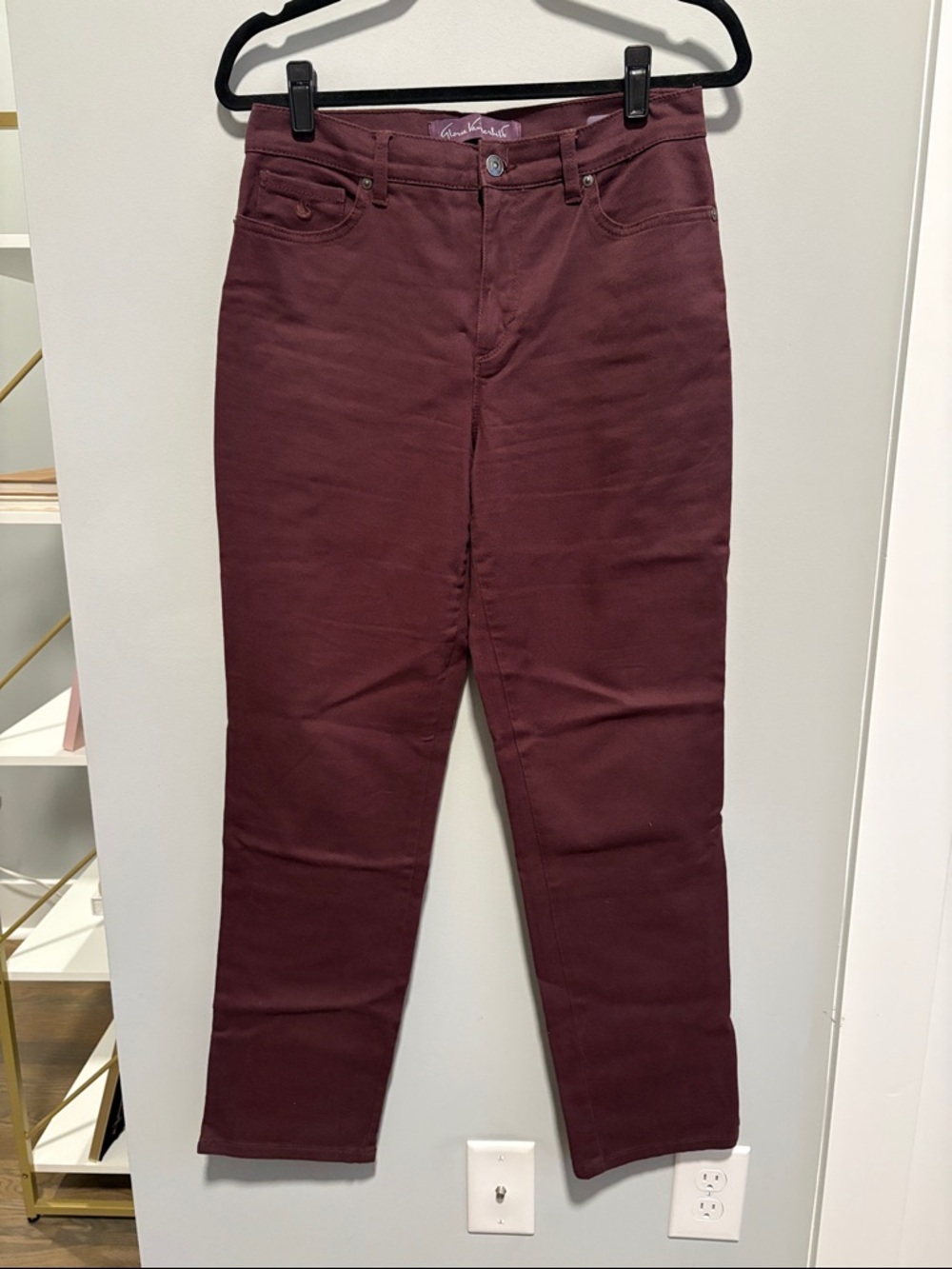 Gloria Vanderbilt Amanda Burgundy Straight-Leg Jeans